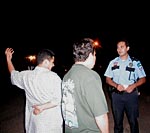 Ortega talks with boys