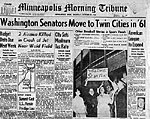 Front page of Minneapolis Tribune